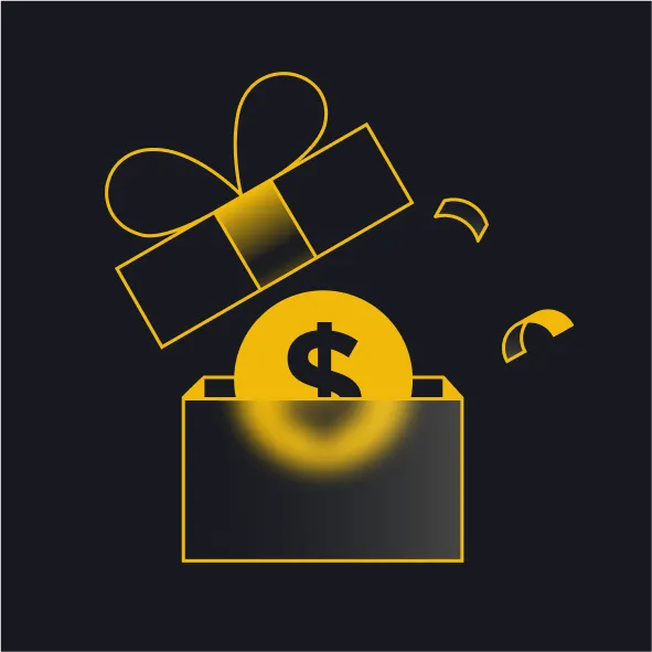 Binance sign up reward giftbox with crypto coins